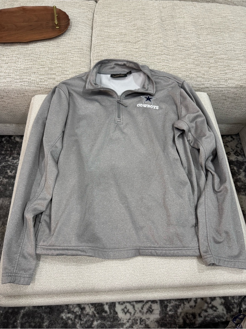 NFL Gray Cowboys Lightweight Quarter-Zip Shirt Jacket